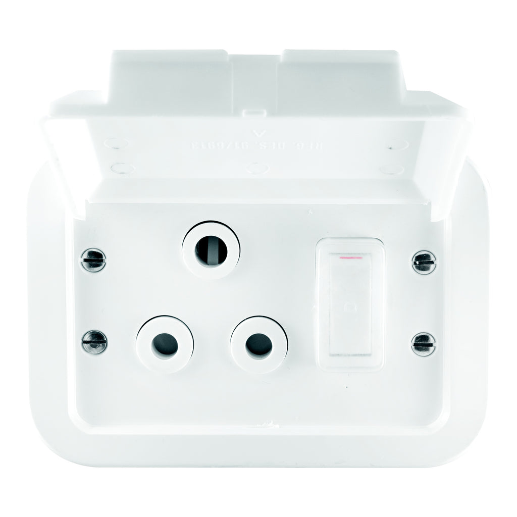 CRABTREE INDUSTRIAL SINGLE SOCKET PLASTIC SURFACE BOX