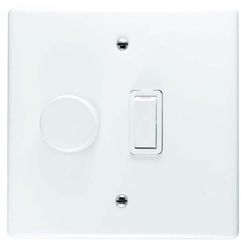 CRABTREE CLASSIC DIMMER SWITCH 1 LEVER + COVER 4X4 600W