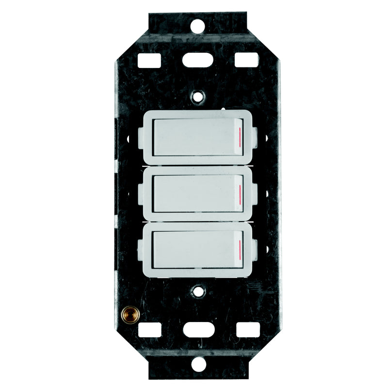 CRABTREE CLASSIC 3 LEVER 1X1 & 2X2 WAY 20A SWITCH + YOKE 4X2