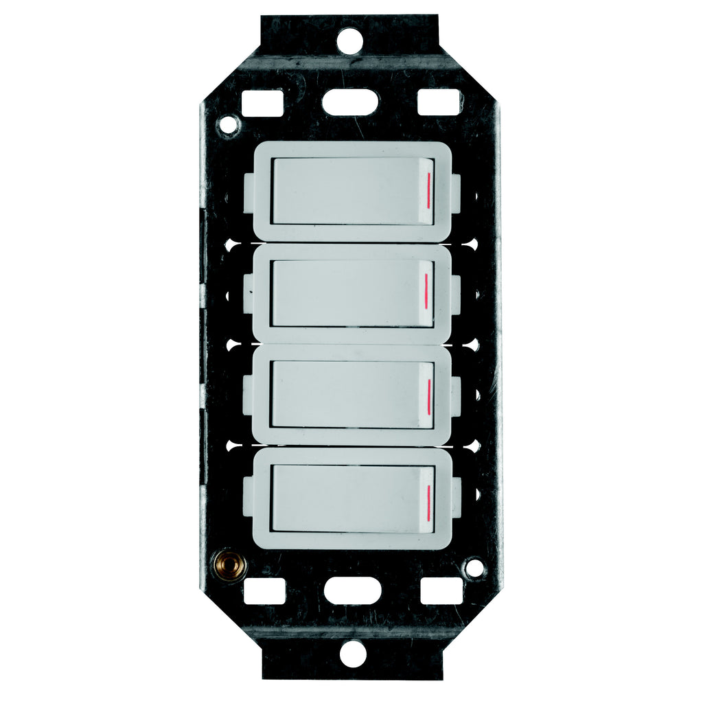 CRABTREE CLASSIC 4 LEVER 4X1 WAY 20A SWITCH + YOKE 4X2