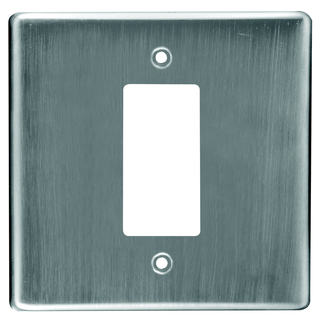 CRABTREE CLASSIC ISOLATOR COVERPLATE STEEL 4X4