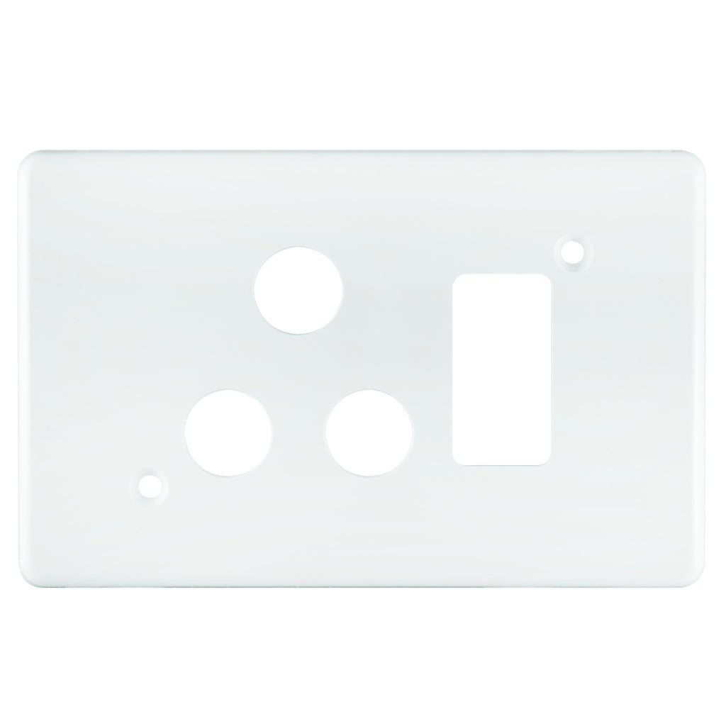 CRABTREE CLASSIC SINGLE SOCKET COVERPLATE PLASTIC 4X2- HORIZONTAL