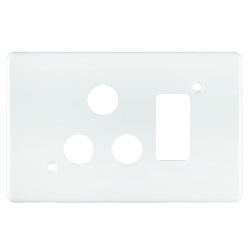 CRABTREE CLASSIC SINGLE SOCKET COVERPLATE PLASTIC 4X2- HORIZONTAL