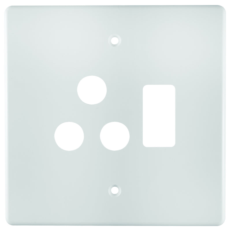 CRABTREE CLASSIC SINGLE SOCKET COVERPLATE STEEL 4X4
