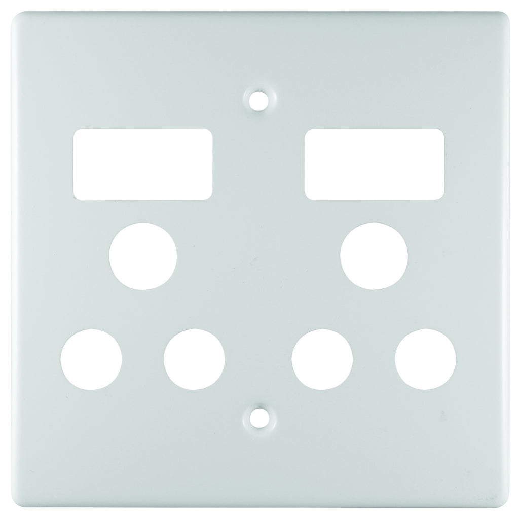 CRABTREE CLASSIC DOUBLE SOCKET COVERPLATE STEEL 4X4