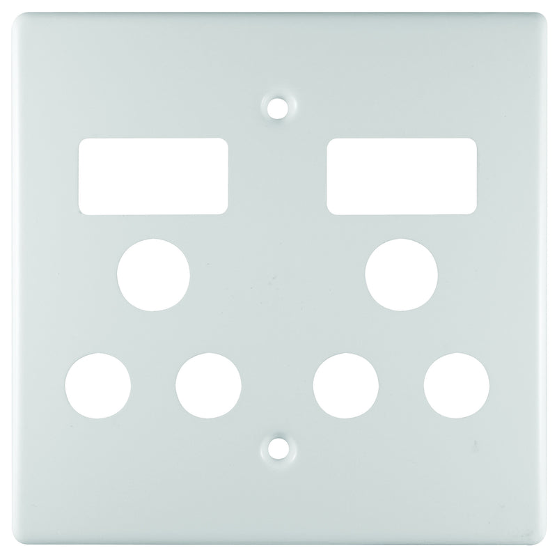 CRABTREE CLASSIC DOUBLE SOCKET COVERPLATE STEEL 4X4