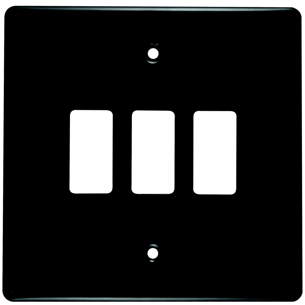 CRABTREE CLASSIC 3 LEVER COVERPLATE STEEL 4X4