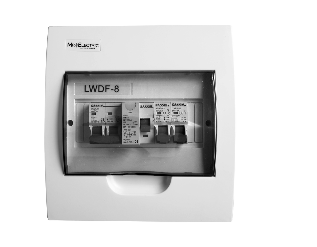 PVC SIMPLEX DISTRIBUTION BOARD - 8 WAY FLUSH