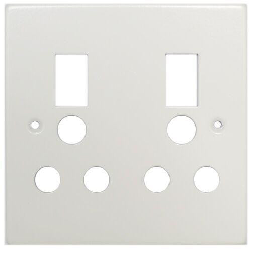 TITAN DOUBLE SWITCH SOCKET STEEL COVER PLATE 4X4