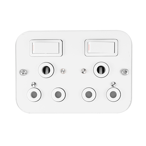 CRABTREE INDUSTRIAL 16A DOUBLE SOCKET + COVER 75X83