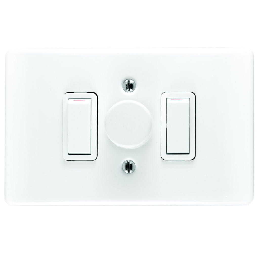 CRABTREE CLASSIC DIMMER SWITCH 3 LEVER + COVER 4X2 600W