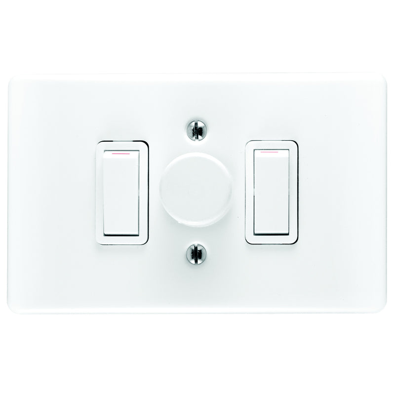 CRABTREE CLASSIC DIMMER SWITCH 2 LEVER + COVER 4X2 600W