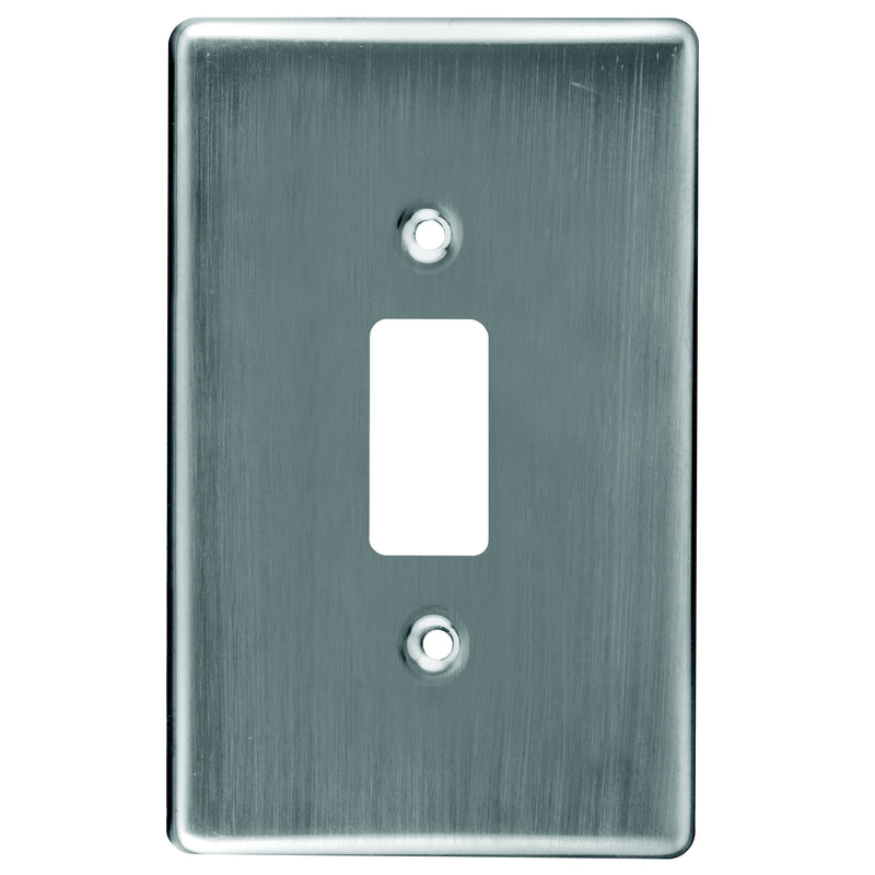 CRABTREE CLASSIC 1 LEVER COVERPLATE STEEL 4X2