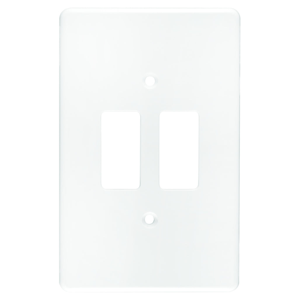 CRABTREE CLASSIC 2 LEVER COVERPLATE STEEL 4X2
