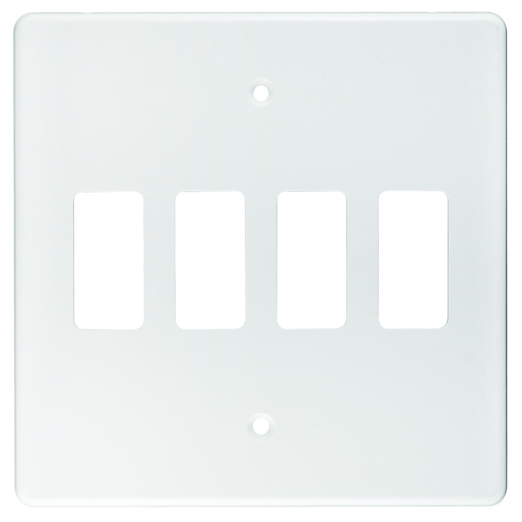 CRABTREE CLASSIC 4 LEVER COVERPLATE STEEL 4X4