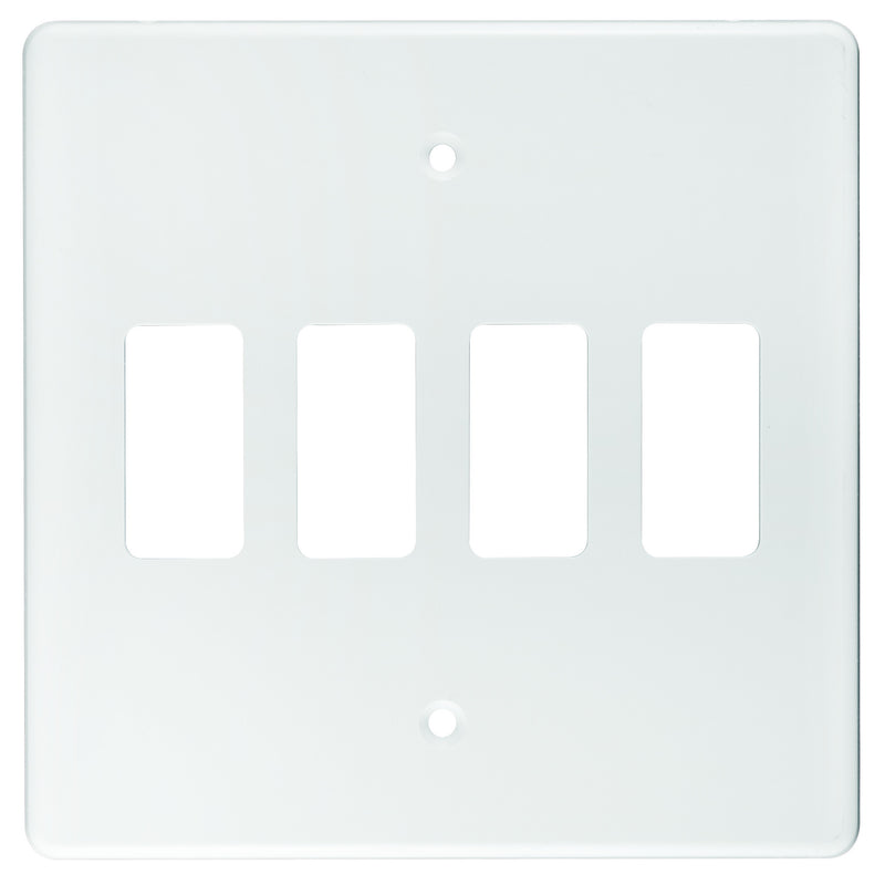 CRABTREE CLASSIC 4 LEVER COVERPLATE STEEL 4X4